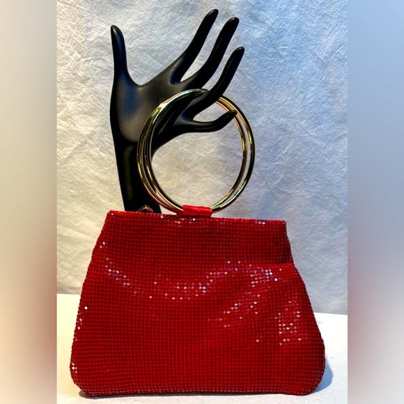 Olivia Miller Red and Gold Clutch with Metallic Finish - Picture 1 of 8